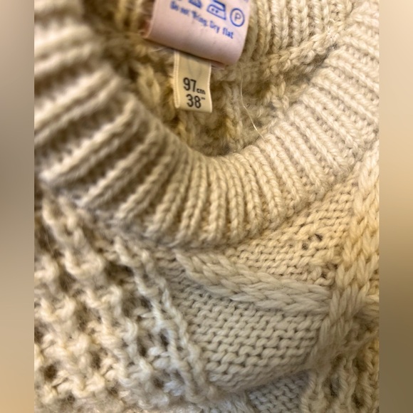 VINTAGE Hand knit Made in Ireland New Wool Fisherman Crewneck Sweater. SZ: 38 - Picture 10 of 13
